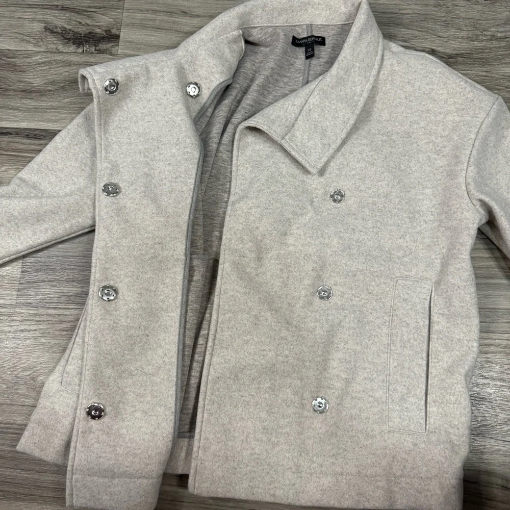 Banana Republic Melton Moto Jacket in Oatmeal Size Small